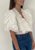 Sammi Pleated Frill Crop Top