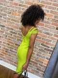 Scarlet Triple Strap Bandage Dress Lime