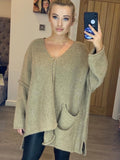 Reagan Oversize Chunky Knit Jumper Camel