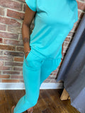 Riley T-Shirt Lounge Suit Aqua