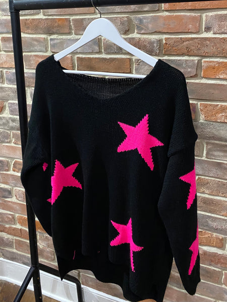 Hope Star Oversize V-Neck Jumper