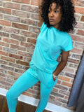 Riley T-Shirt Lounge Suit Aqua