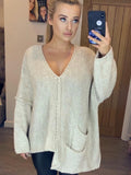 Reagan Oversize Chunky Knit Jumper  Stone