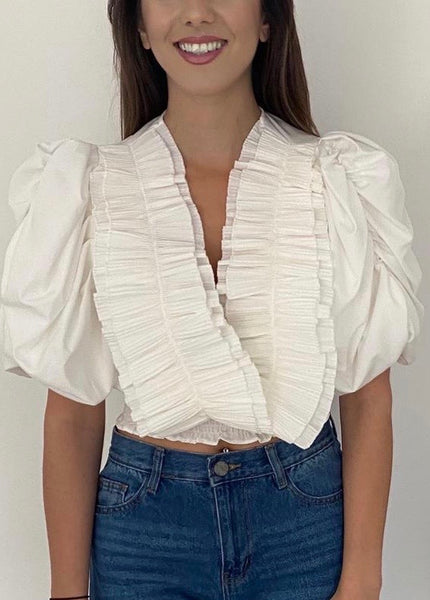 Sammi Pleated Frill Crop Top