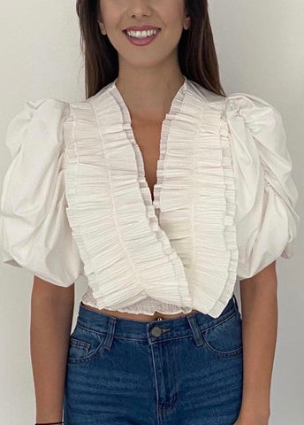 Sammi Pleated Frill Crop Top