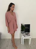 Sandy Batwing Skater Dress Pink